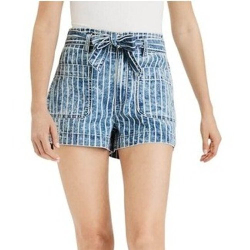 American Eagle Stretch Highest Waist Mom Paper‎ Bag Shorts Striped 00